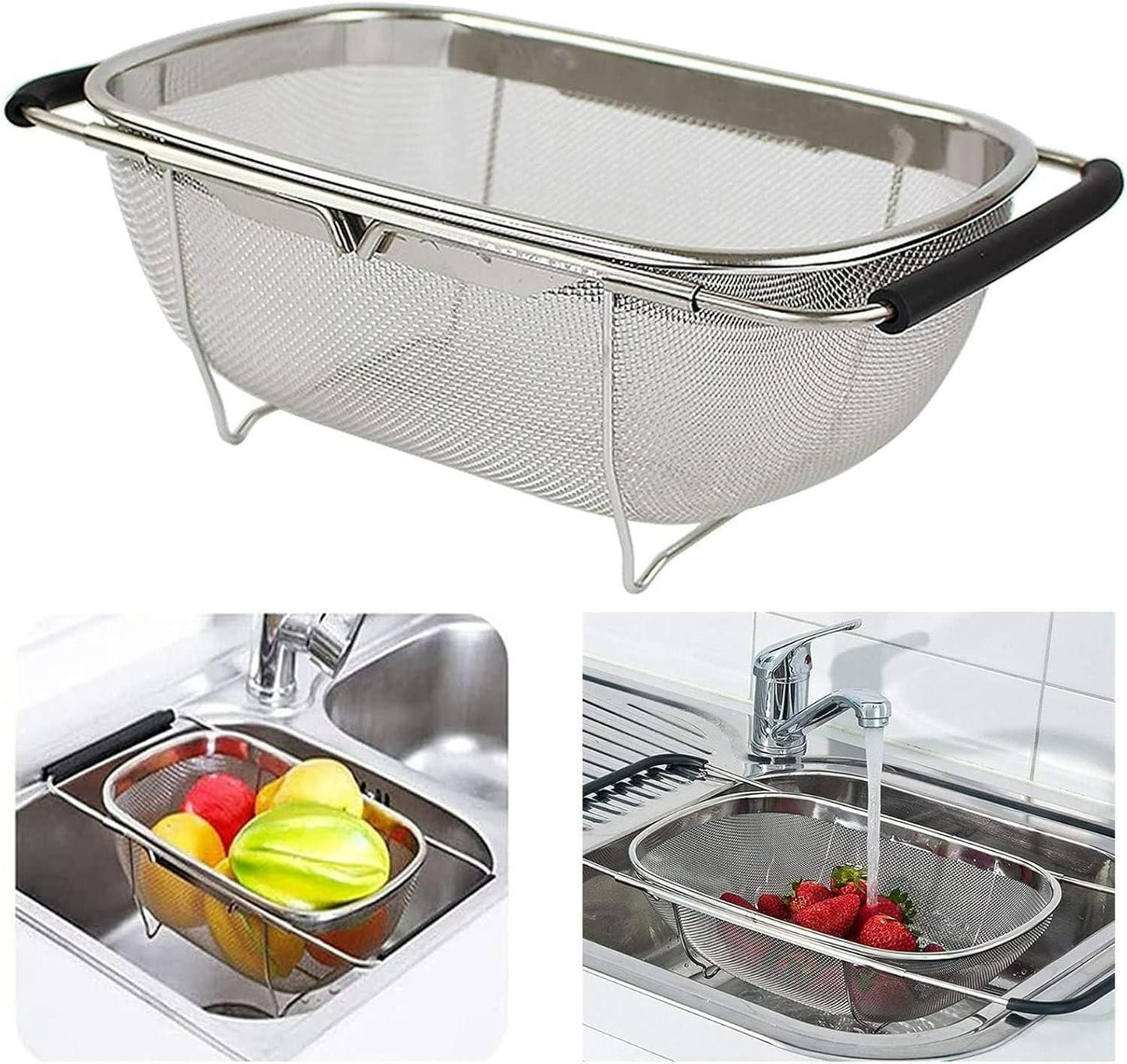 Stainless Steel Colander Oval Shape Big Size